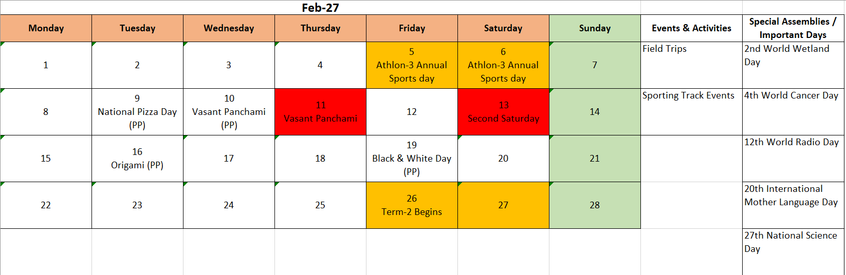 Feb 2026 Calendar